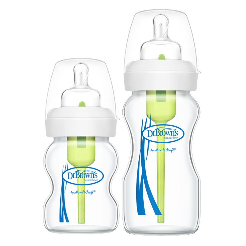 Dr.Brown's新生儿防胀气婴儿宽口玻璃奶瓶150ml